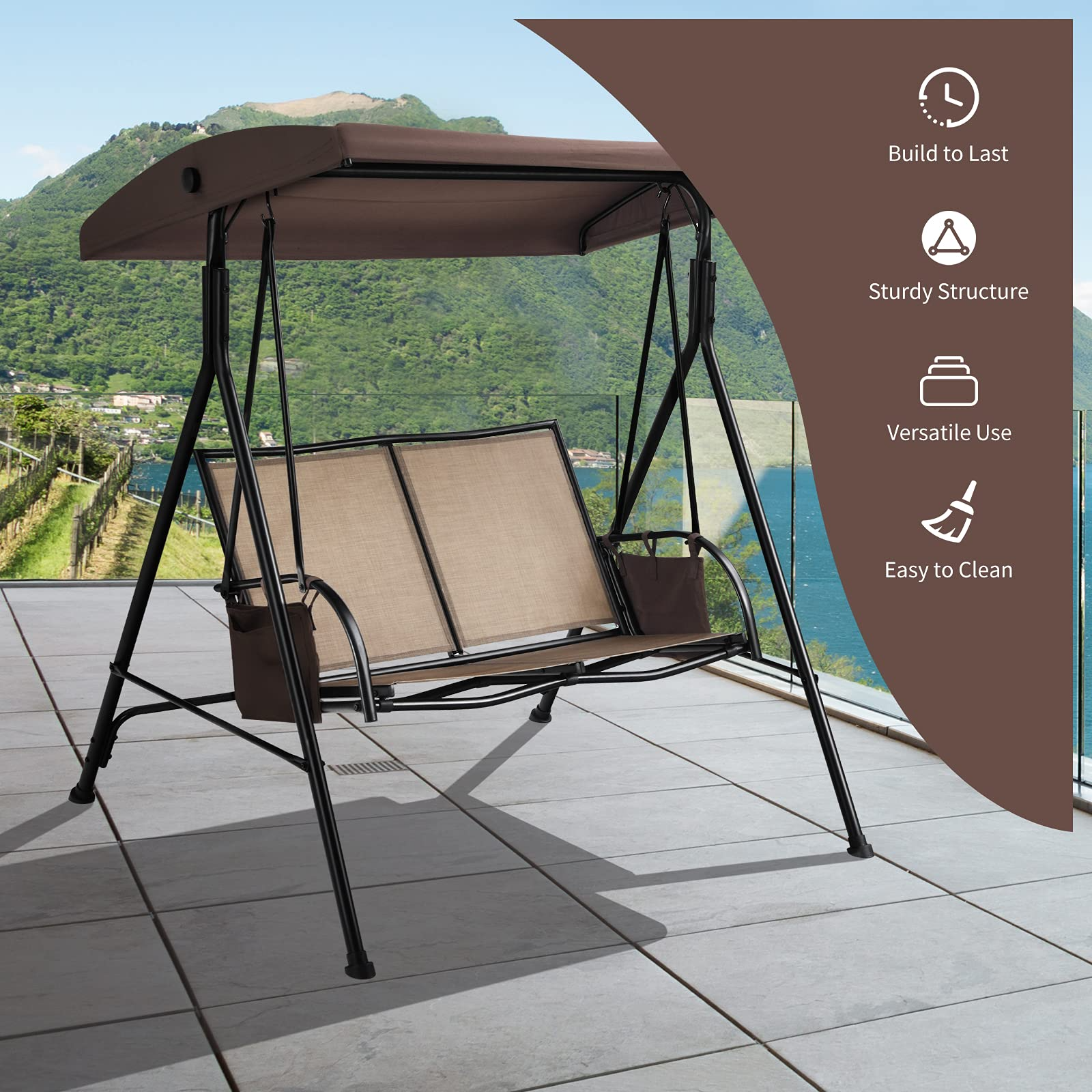2 person 2025 outdoor canopy swing