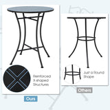 Tangkula 3 Pieces Patio Bistro Set, Outdoor Garden Furniture Set with Mosaic Round Table and 2 Folding Chairs