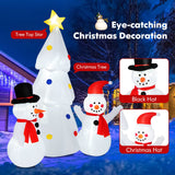 Tangkula 6 FT Inflatable White Christmas Tree with Snowman, Lighted Blow up Xmas Tree