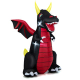 Tangkula 8 FT Tall Halloween Inflatable Decoration, Outdoor Blow Up Giant Dragon w/ Wings, Bright LED Lights