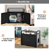 Tangkula Cat Litter Box Enclosure, Hidden Cat Washroom with Adjustable Interior Divider