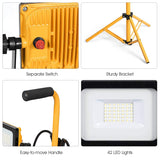 Tangkula 6000/10000/20000 Lumen LED Dual-Head Work Light, Adjustable Metal Telescopic Tripod Stand