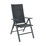 Tangkula Set of 2 Patio Dining Chairs, Portable Sling Back Chairs with Aluminum Frame, High Back Recliner with 7 Adjustable Positions