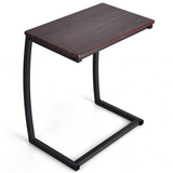 Tangkula Couch Table Sofa Side C Table, C-Shaped End Table with Steel Frame, Snack Table TV Tray Table