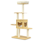 Tangkula Modern Wood Cat Tree, 53 Inches Cat Tower with Platform