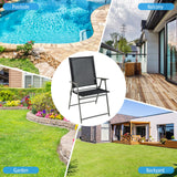 Tangkula Set of 2/4 Patio Folding Chairs, High Back Dining Chairs with Weather-Resistant Fabric