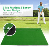 Tangkula 5ft x 3 ft Golf Hitting Mat, Artificial Turf Grass Mat with 3 Rubber Golf Tees