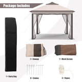 Tangkula 11x11 Ft Pop up Gazebo, 2-Tier Patio Gazebo with Netting, Carry Bag