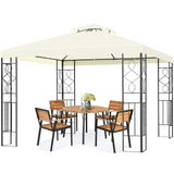 Tangkula 10 x 10FT 2-Tier Patio Gazebo, Powder Coated Steel Structure, Sun Shading Gazebo Canopy Shelter