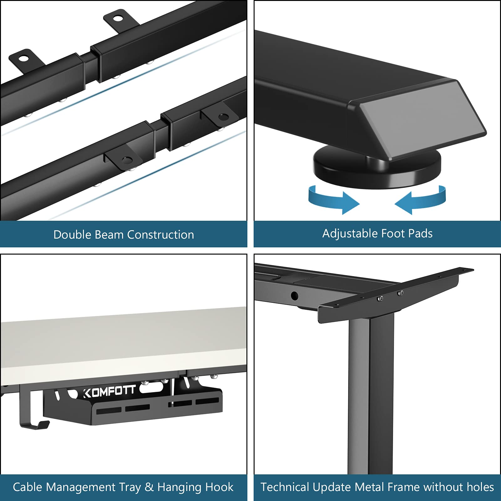 Dual-Motor Electric Standing Desk Frame - Tangkula