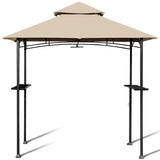 Tangkula 8"x 5" Grill Gazebo, Outdoor Patio Barbecue Gazebo Shelter with LED Lights