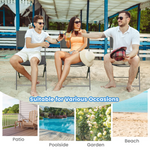 Patio Folding Chairs Set of 4 - Tangkula