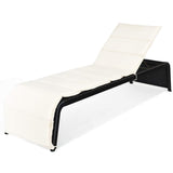 Tangkula Outdoor Chaise Lounge Chair, 5-Position Adjustable Rattan Recliner Chair