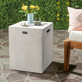 Tangkula Outdoor Propane Tank Cover, Patiojoy Propane Tank Hideaway Table with Side Handles & Adjustable Foot Pads