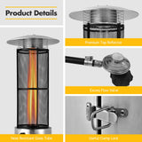 Outdoor Patio Propane Heater with Wheels, 40,000 BTU Freestanding Patio Heater with Quartz Glass Tube
