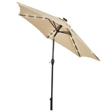 9FT Solar Powered LED Lighted Patio Umbrella, Table Market Umbrella with Tilt and Crank