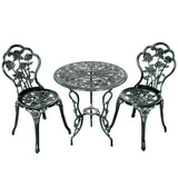 3 Pieces Patio Bistro Set, Outdoor Chairs and Table with Umbrella Hole