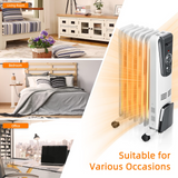 TANGKULA Electric Oil Heater, 1500W Oil Filled Radiator Heater w/ Tip-over and Overheating Protection