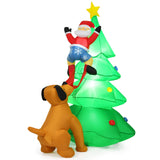 Tangkula Inflatable Christmas Tree, Inflatable Santa Claus Climbing Tree
