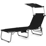 Tangkula Outdoor Folding Chaise Lounge Chair, 5-Fold Reclining Beach Chair