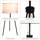 Tangkula 60.5" Metal Tripod Floor Lamp, Contemporary Minimalist Standing Floor Light with Iron Legs