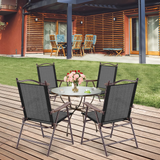 Tangkula Set of 2/4 Patio Folding Dining Chairs