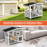 Tangkula 2-Story Outdoor Cat House