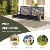 Tangkula 2 Person PE Wicker Porch Swing Bench, 800 LBS Weight Capacity