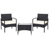 3 Pieces Patio Rattan Conversation Set - Tangkula