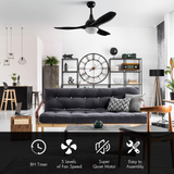 Tangkula Modern Ceiling Fan with Light, Indoor Low Profile LED Ceiling Fan with Remote Control