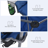 Tangkula Loveseat Camping Chair, Folding Camp Chair with Padded Seat