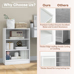 3 Tier Bookcase, Floor Standing Open Bookshelf with 18-Position Adjustable Shelves - Tangkula