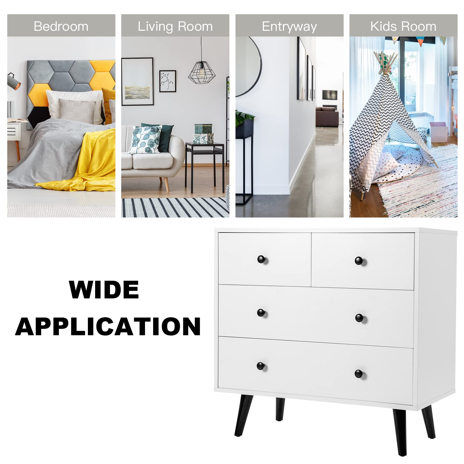  4 Drawer Dresser - Tangkula
