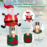 Tangkula 8 FT Inflatable Christmas Santa Claus w/ Hot Air Balloon & Reindeer