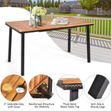 Tangkula 7 Pieces Patio Dining Set, Modern Conversation Set Umbrella Hole for Backyard Garden Poolside