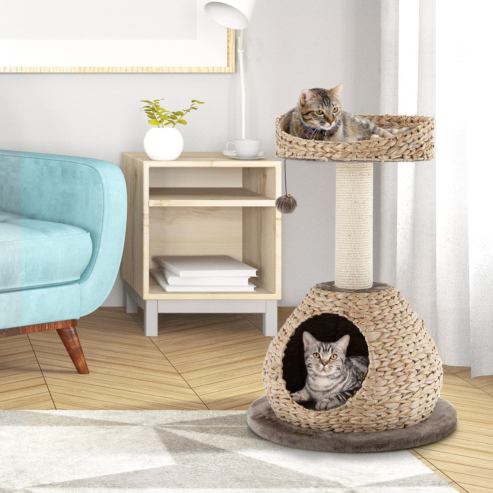 Modern Cat Tree for Indoor Cats - Tangkula