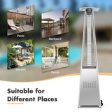 Tangkula 90-inch Outdoor Patio Heater, 42000 BTU Portable Pyramid Propane Heater with Wheels, Quartz Glass Tube