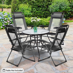 Folding Patio Dining Chairs Set of 2, Grey - Tangkula