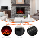 Tangkula Recessed Electric Fireplace, 26 Inch Fireplace with Adjustable Flame Brightness, LED Screen & Remote Control with Timer
