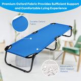 Folding Camping Cot, Portable Camping Bed with Steel Frame