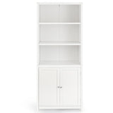 Tangkula Bookcase with Doors, 3 Tier Open Book Shelving