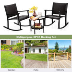 3 Piece Rocking Bistro Set - Tangkula
