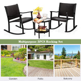 3 Piece Rocking Bistro Set - Tangkula