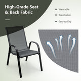 Tangkula 4 Pieces Patio Dining Chairs, Outdoor Stackable All Weather Heavy Duty Dining Chairs Set with Armrests