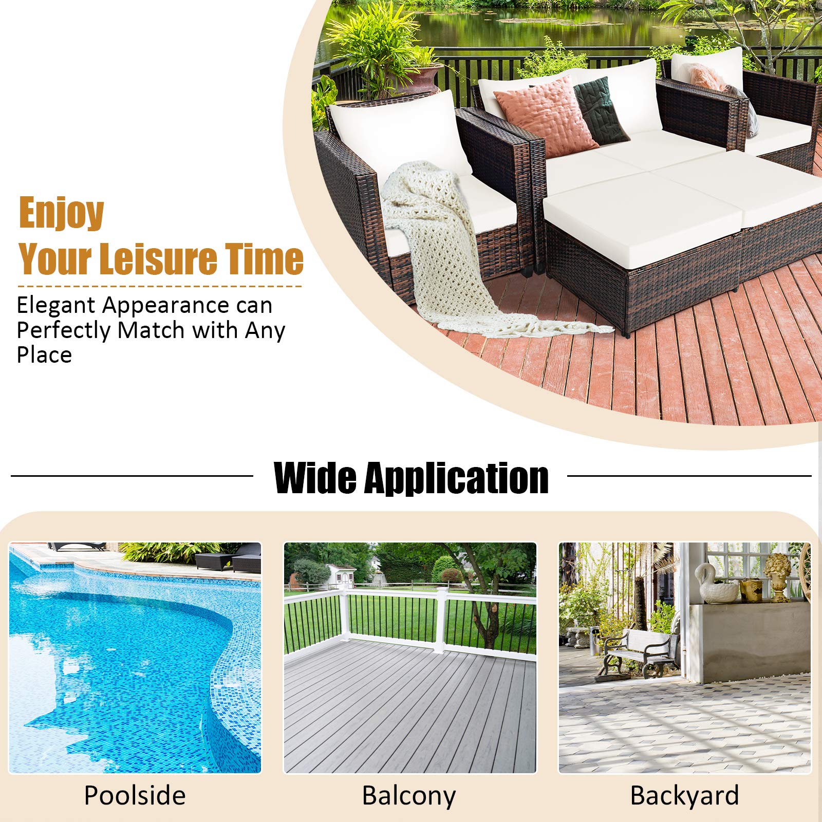 5 Pieces Patio Furniture Set - Tangkula