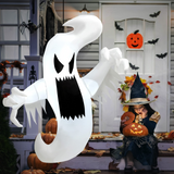 Tangkula 5 FT Halloween Inflatable Ghost, Blow-up Hanging Decoration with 2 Built-in LED Lights & Powerful Blower