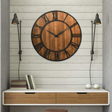 Tangkula 30 Inch Round Wall Clock, Farmhouse Large Wall Clock with Roman Numerals