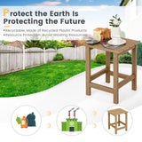 Tangkula Square Outdoor Side Table, Weather Resistant HDPE Adirondack Table
