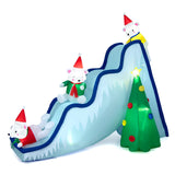 Tangkula Christmas Inflatable Polar Bear Slide Scene Decoration