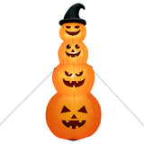 Tangkula 8 FT Halloween Inflatable Pumpkin, 4 Pumpkins Stack Halloween Decorations